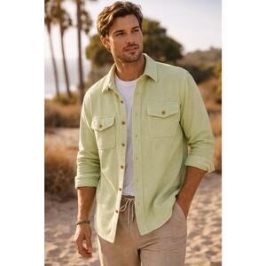 Outerknown Chroma Blanket Shirt 100% Organic Cotton Mens M/L Kiwi Outdoors Cozy